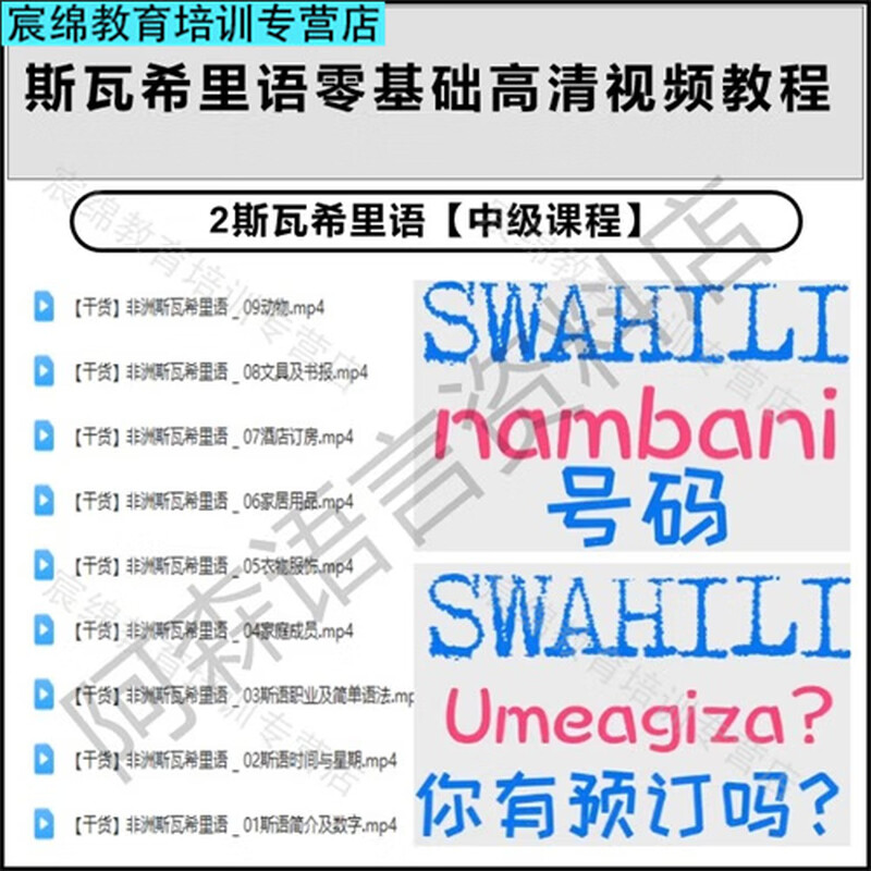 2025 Kiswahili self-study with zero basic knowledge of common tourist phrases from entry to master HD video course, basic Swahili tutorial