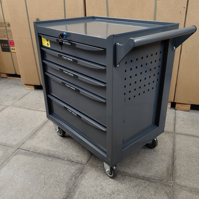 Yeyu five-layer drawer mobile heavy-duty multi-layer tool cart, a good helper for auto repair and industrial maintenance, large size, alloy gray QH-9915