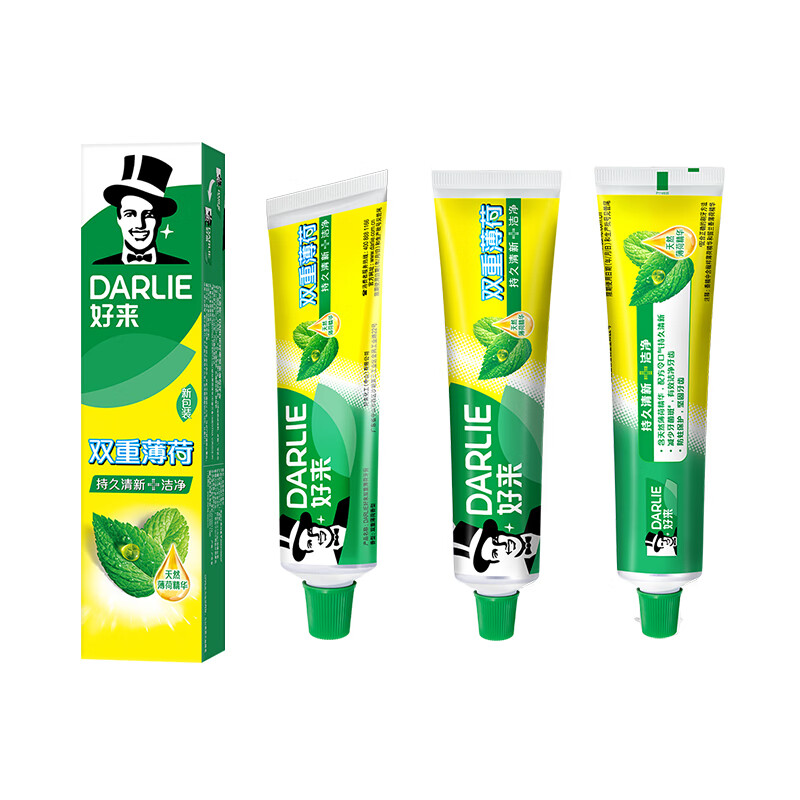 DARLIE (formerly Black) Double Mint Toothpaste Long-lasting Fresh Breath Anti-Cavity Solid Teeth 225g New and Old Packaging Random