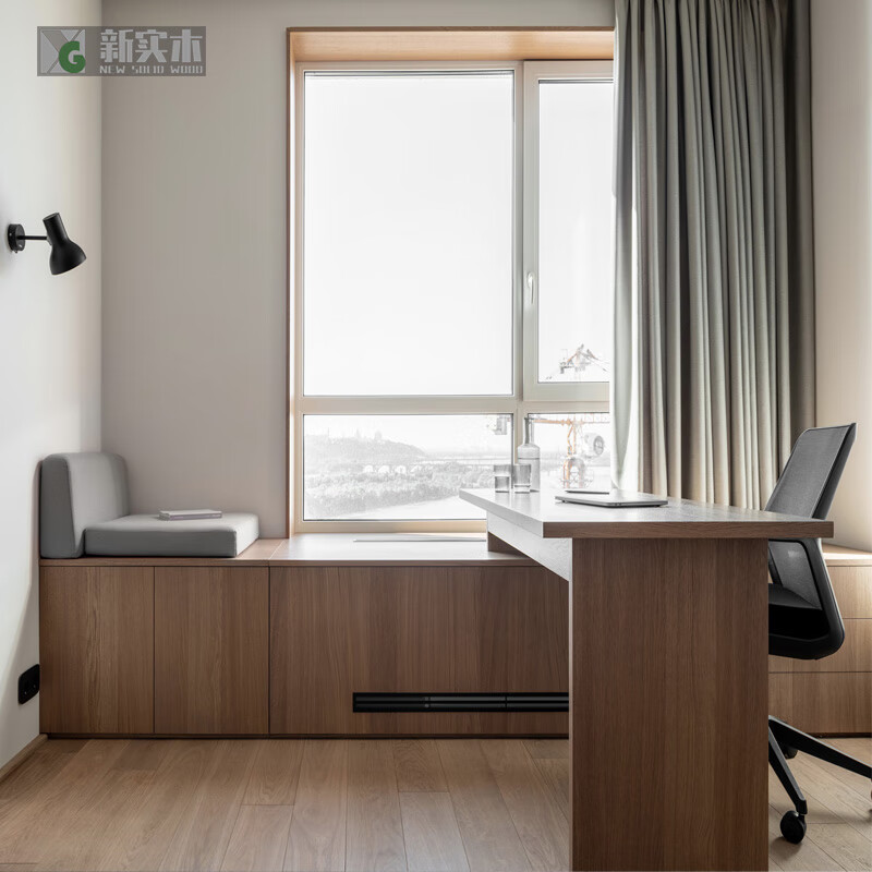 Wen Yijia solid wood whole house wardrobe cabinets natural veneer technology modern minimalist cream style wabi-sabi style logs white