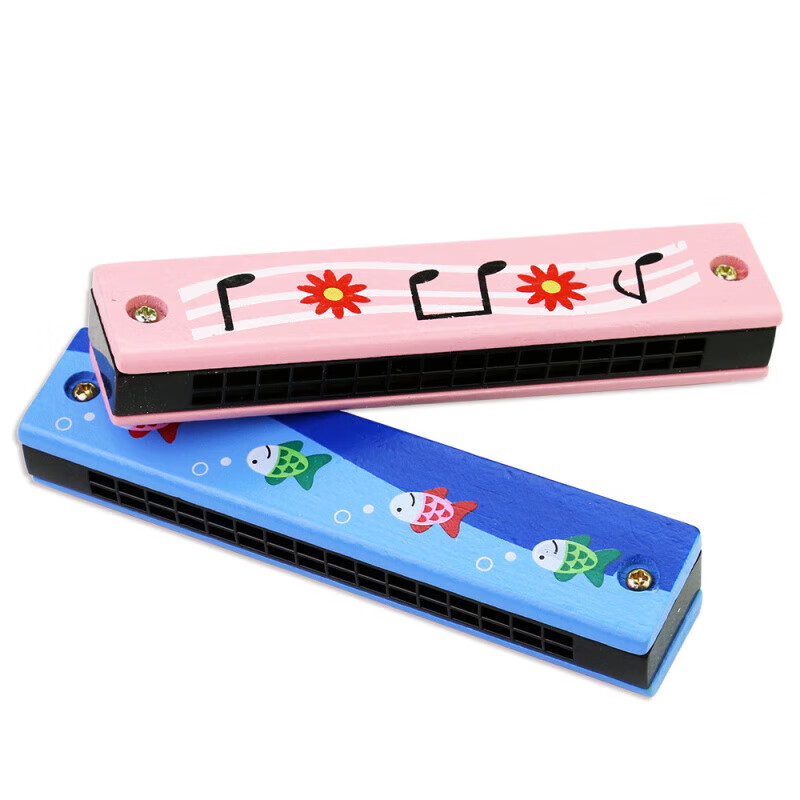 Early education musical instrument prizes kindergarten harmonica 16 holes small children's enlightenment music gift harmonica fruit style 2 pieces