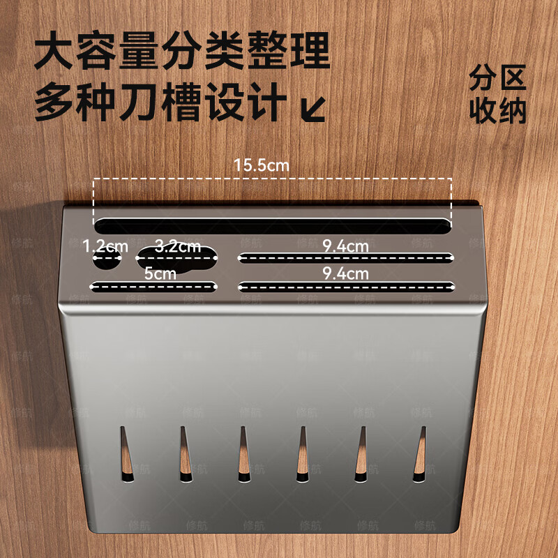 Gun gray stainless steel chopstick barrel storage box chopstick cage wall-mounted knife rack storage rack without punching knife storage rack gun gray three chopstick barrels-with water box