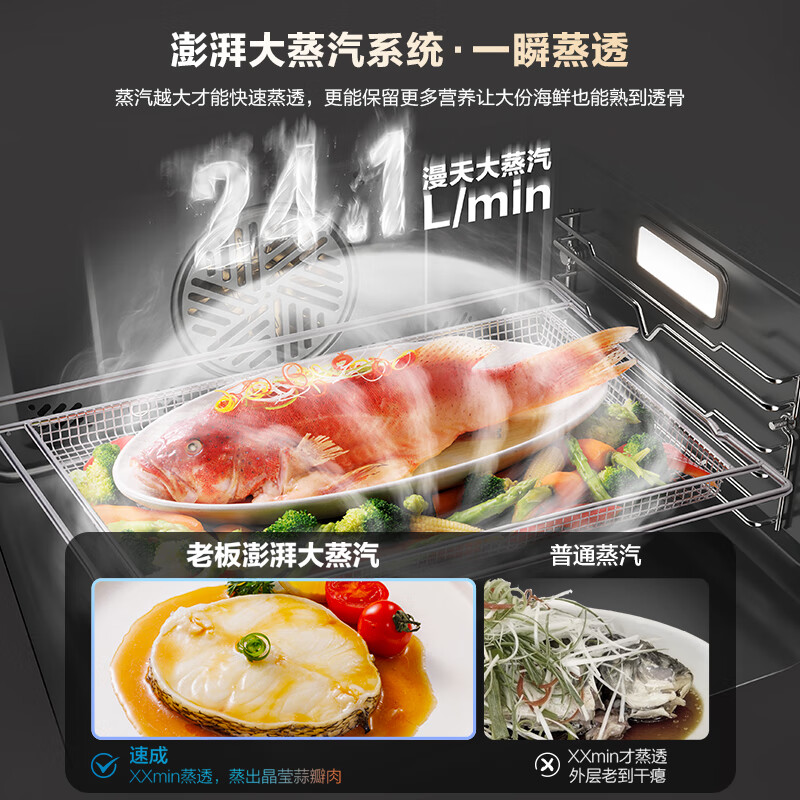 Robam Steam Rotary Grill New Variable Frequency Steaming and Oven All-in-one Machine Magic Control Colorful Large Screen Strong Exhaust Steam without Smoking Your Face Embedded Household Salt System C9077A-C5