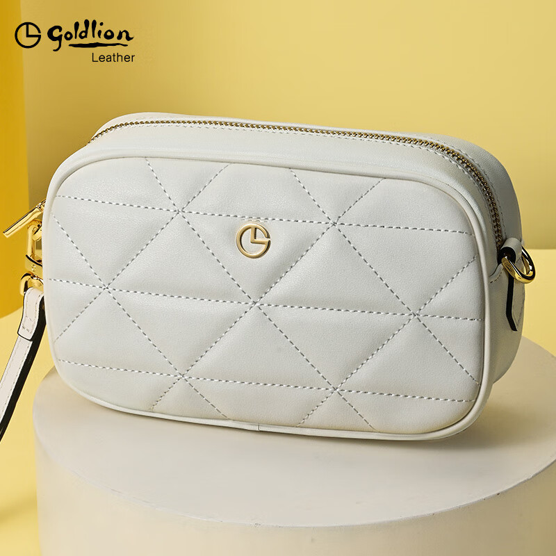 GOLDLION G+ Goldlion Women's Clutch 2025 New Model Can Hold Mobile Phone High-end Temperament Handbag Large Capacity Genuine Leather Women's Bag White