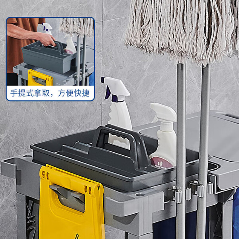 Special housekeeping cart for cleaning garbage and sanitation, multi-functional trolley, tool cart, linen cart, hotel cleaning cart, no cover, extra thick model with lifetime warranty