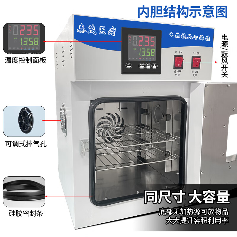 Huayao Senmao electric constant temperature blast drying oven laboratory drying oven industrial oven grain Chinese herbal medicine equipment dryer flagship model 136L304 stainless steel liner can pass inspection