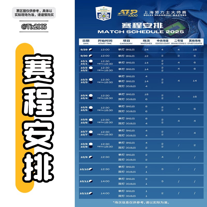 2025 Shanghai Rolex Masters Ticket ATP1000 Shanghai Tennis Masters Super Friends Central Venue Enjoy Seat SA+B Grandstand Ticketing September 29 to October 12 2020-10-7 (12 30) Hall 2 (ask customer service for price negotiation before bidding)