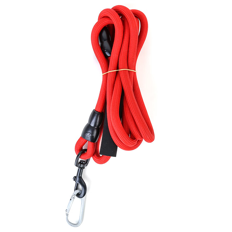 Dog leash extended 3 meters 5 meters Teddy golden retriever collar medium and large dog training p chain dog walking rope 12mm/red + D-shaped reflective collar (40-80 pounds) 3 meters