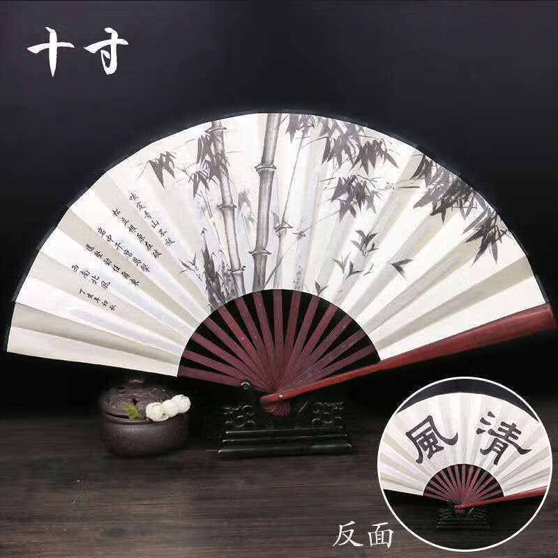 Ancient fan folding fan folding fan Chinese style durable Chinese style Hanfu silk bamboo fan student performance portable dance 8-inch breeze