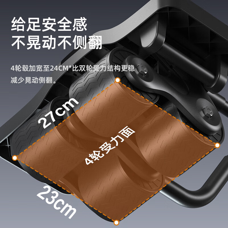 SiNuoDe Abdominal Wheel Automatic Rebound Elbow Support Four-wheel Abdominal Wheel New Men's and Women's Slim Belly Abdominal Muscle Training Black Warrior-Four-Wheel Super Running Abdominal Wheel-Kneeling Mat