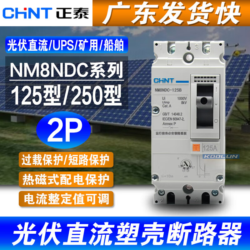 LZJV Chint DC molded case circuit breaker NM8NDC photovoltaic 2P 100A160A 200A250A 100A