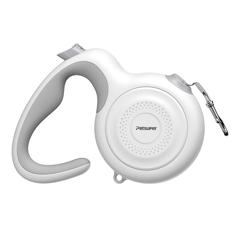 Petsuper pet automatic retractable dog leash pet dog leash dog leash large, medium and small dogs explosion-proof dog walking artifact white 5 meters long rope - L type dog weight within 120 pounds