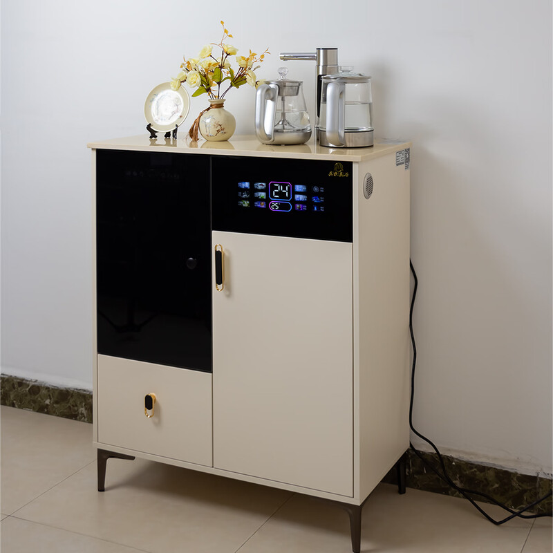 Meijia Meiju 2025 new cream style fully automatic tea bar machine all-in-one cabinet water dispenser with refrigerator refrigeration household high-end white (can be as low as around 5) hot and cold type