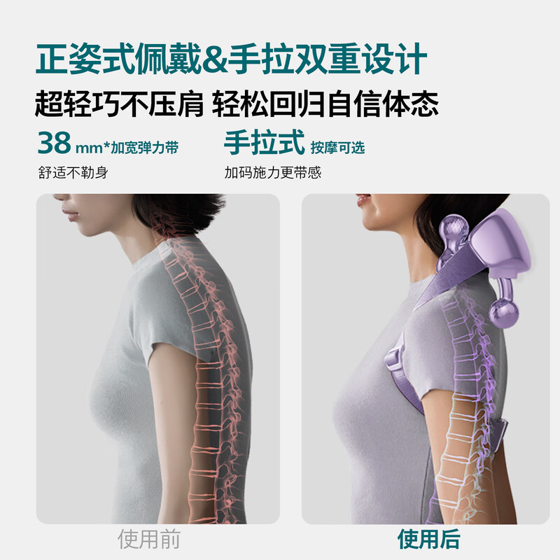 Philips (PHILIPS) Little Goldfish Pro cervical spine massager massage shawl neck, waist and back hot compress massager 7202N purple, birthday and New Year gift for parents, boyfriend and girlfriend during the holidays