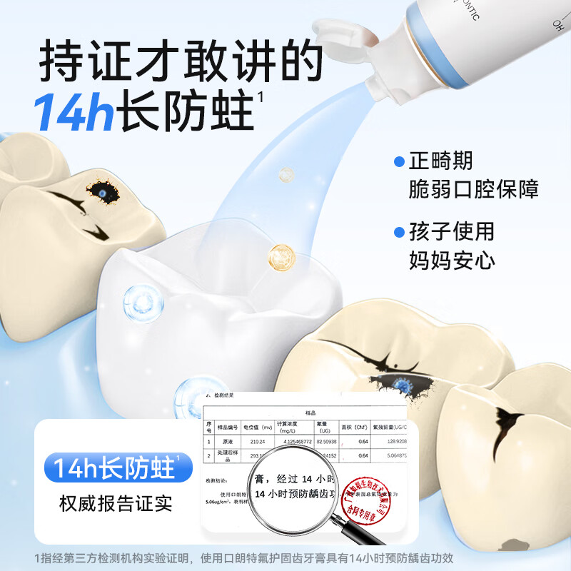 Koulangte Orthodontic Toothpaste Contains Fluoride, Anti-moth, Whitening, Removes Stains and Fixed Teeth, Special for Teenagers, White Peach 220g + Green Tea 20g