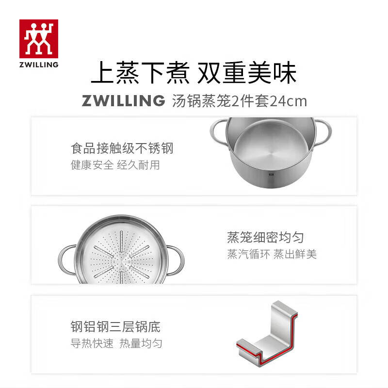 ZWILLING non-stick pan set wok steamer non-stick wok wok household kitchen soup pot silicone spatula cooking utensils 5-piece set