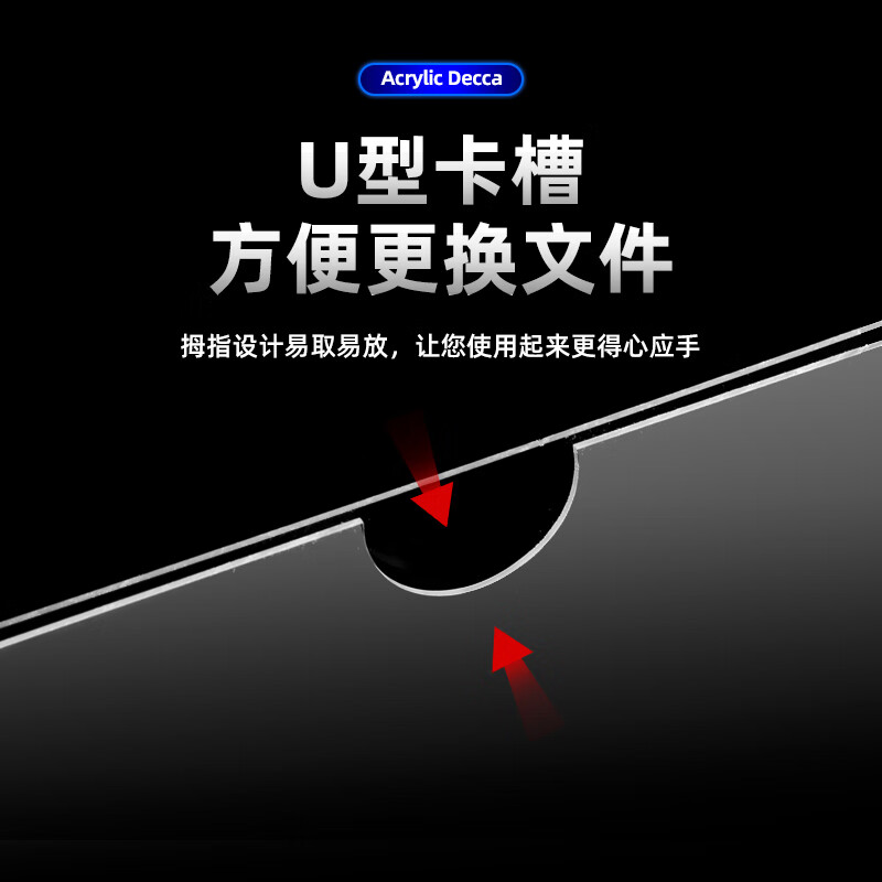 Maxail Acrylic Card Slot A4 Vertical (Single Layer) 1 Transparent Announcement Display Board Slot Post Card Photo Frame Display Card