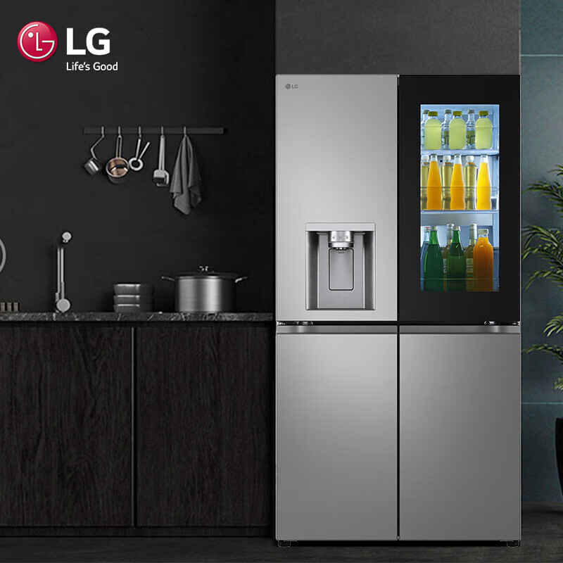 LG refrigerator offline same model 638L cross-shaped four-door large-capacity ice-fun knock-knock fully automatic ice machine ice bar door-in-door panoramic perspective window intelligent variable frequency air-cooled frost-free 638L|cross-shaped four-door|spherical ice machine F664MPY88D