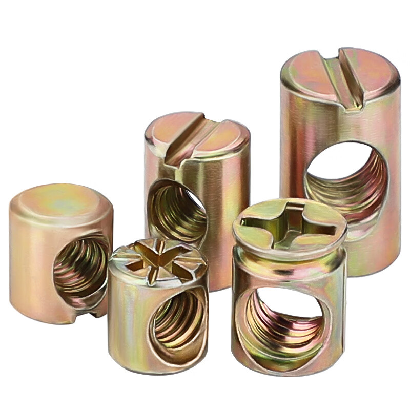 Tianzhuo Hardware National Standard Hammer Nut Hammer Head Nut Furniture Two-in-One Connector Collection Hammer Embedded Screw Cap M6M8mm M6*11 20 pieces/one word/color zinc