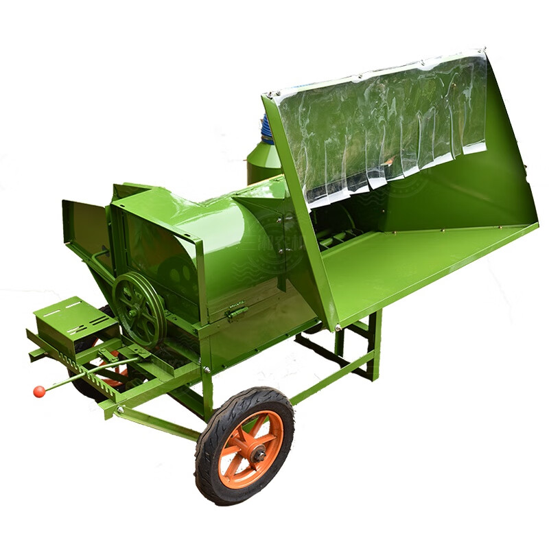 Wen Yijia upgraded version of large-mouth feeding thresher rapeseed wheat soybean sorghum sesame thresher multi-functional and easy to remove 90# large-mouth thresher pulley does not include power