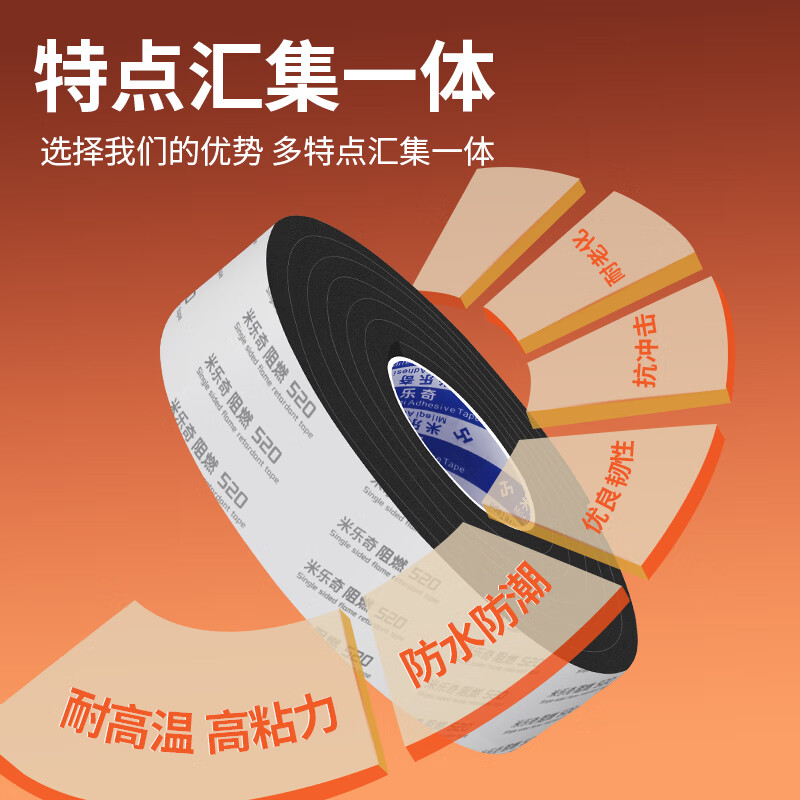 Mileqi high temperature resistant silicone sealing strip fire-resistant EVA flame-retardant foam sponge strip foam strip silicone rubber strip flat strip industrial sealing pad self-adhesive tape solid flat strip upgraded version - 1mm thick black 20mm wide * 5m long