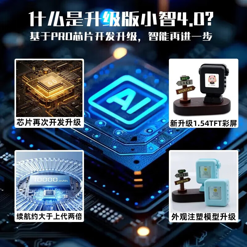 The fourth generation Xiaozhi ai robot finished product WiFi strong artificial intelligence Xingli natural dialogue interrupts the screen The fourth generation Xiaozhi Ultra Sky Blue--4 days delivery
