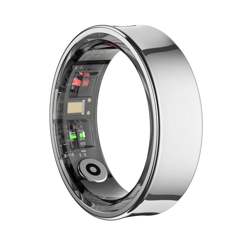 MUYKUY smart ring ring with charging compartment, heart rate, blood oxygen saturation, pressure, sleep, non-sense wearing, smart wearable brush, TikTok short video control, music e-book game, Silver 11#