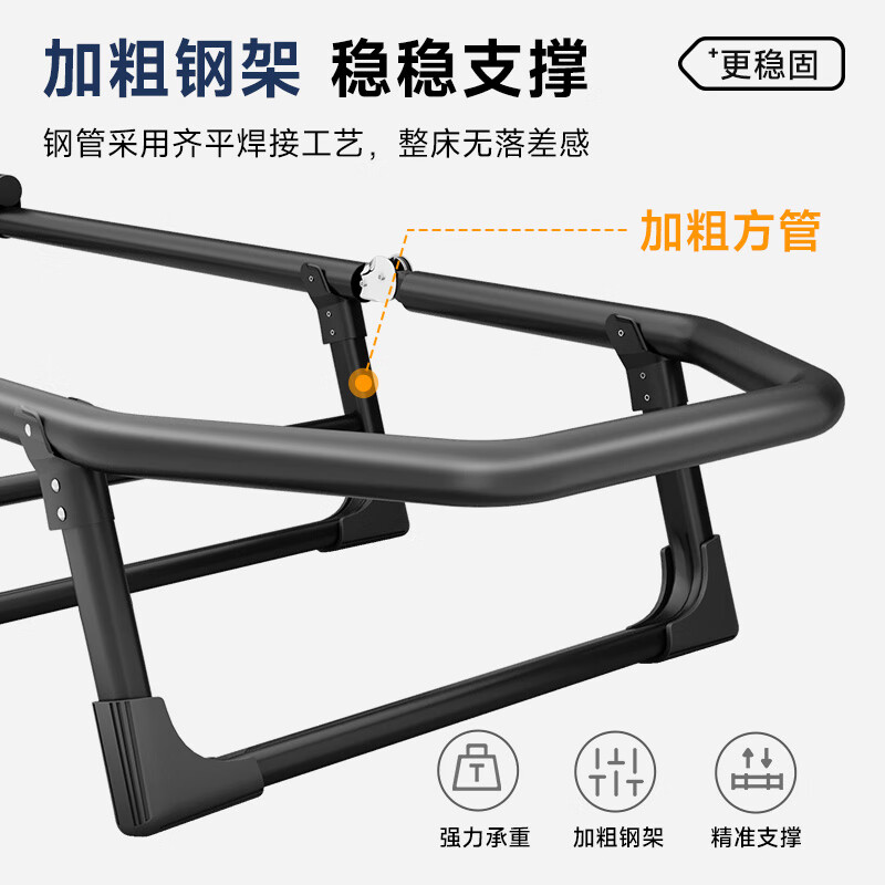 Wenna folding bed lunch break folding sheet single bed recliner camp bed office nap bed eight-legged waist protector 1.9m long