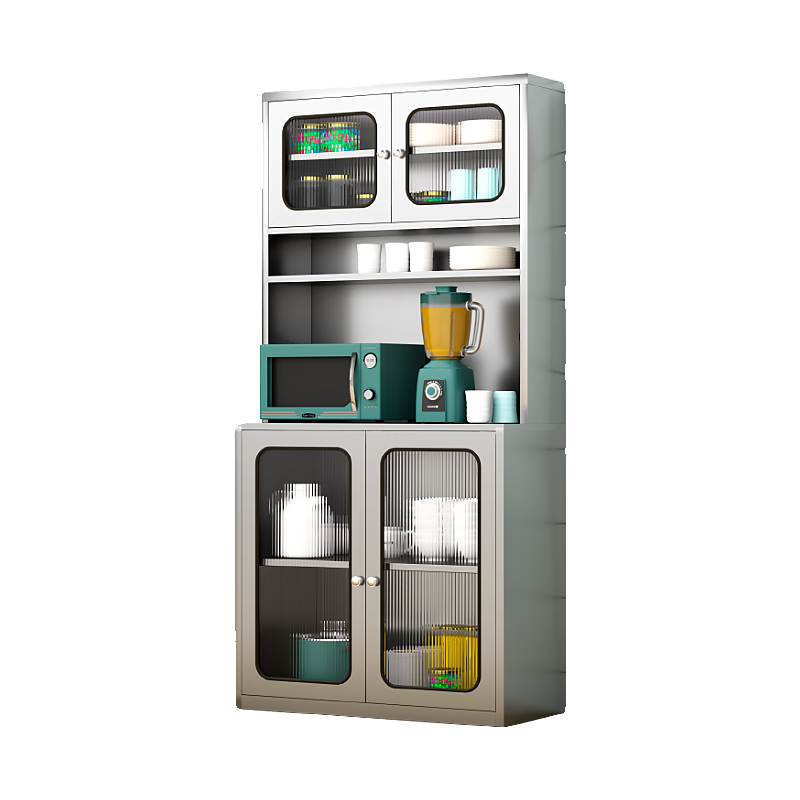 Wen Yijia 304 stainless steel sideboard home kitchen mesh door cupboard storage cabinet pot storage cabinet operation table storage two drawers 700 wide-tempered-201