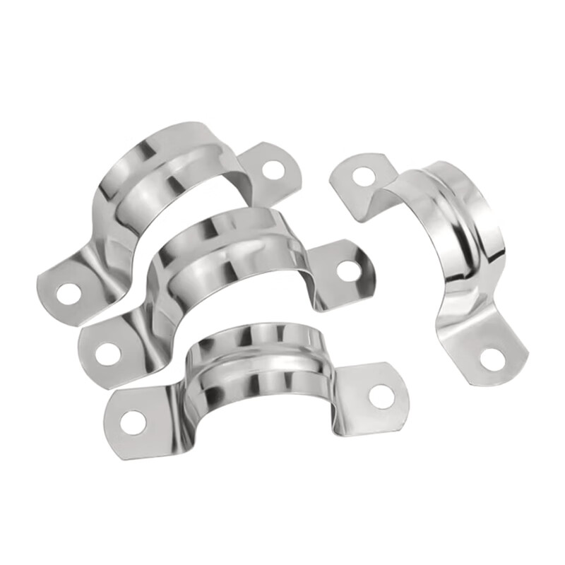 Platinum 304 stainless steel pipe clamp, horse clamp bracket, pipe buckle, hose clamp, water pipe clamp, U-shaped pipe clamp, hoop M20 (20 pcs)