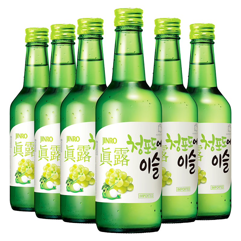 JINRO Soju Grape Flavor Imported from South Korea Foreign Liquor Blending Base Liquor 13% 360ml*6 Bottles