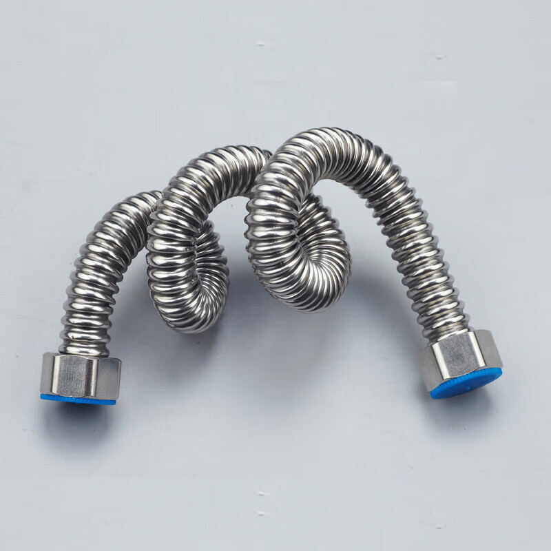Masfor 304 stainless steel corrugated water inlet pipe water heater hot and cold water pipe explosion-proof and leak-proof metal water supply hose 60cm