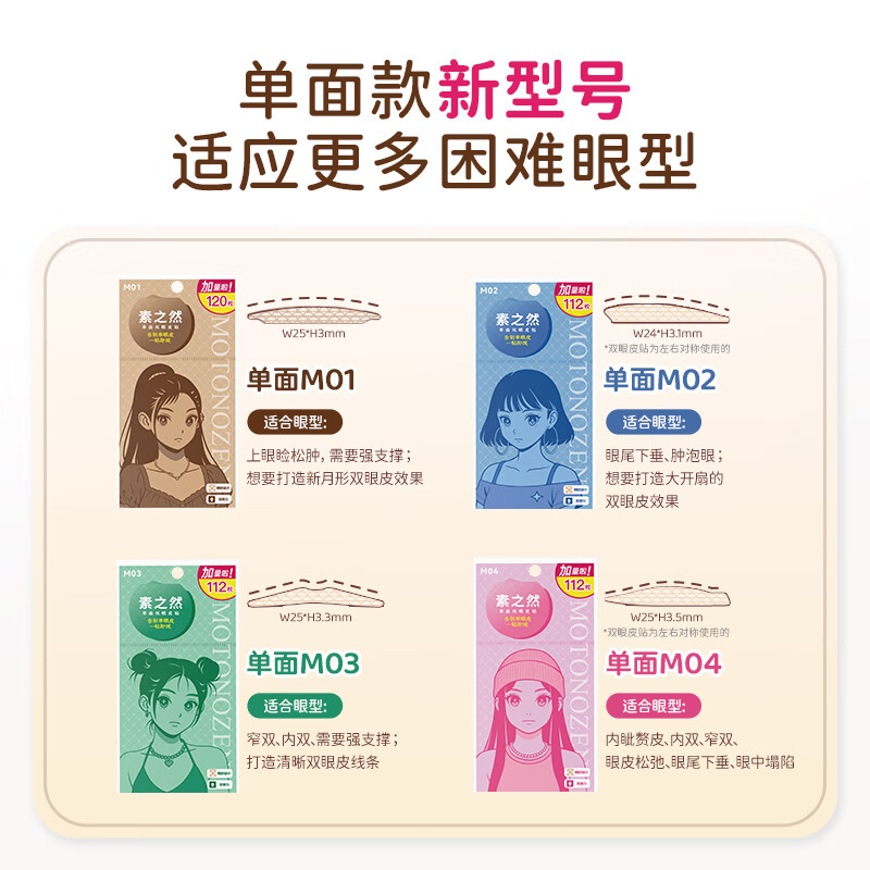 Su Zhiran double eyelid patch beauty lace skin color seamless invisible natural swollen eye bubbles for men and women extra size M02 112 pieces