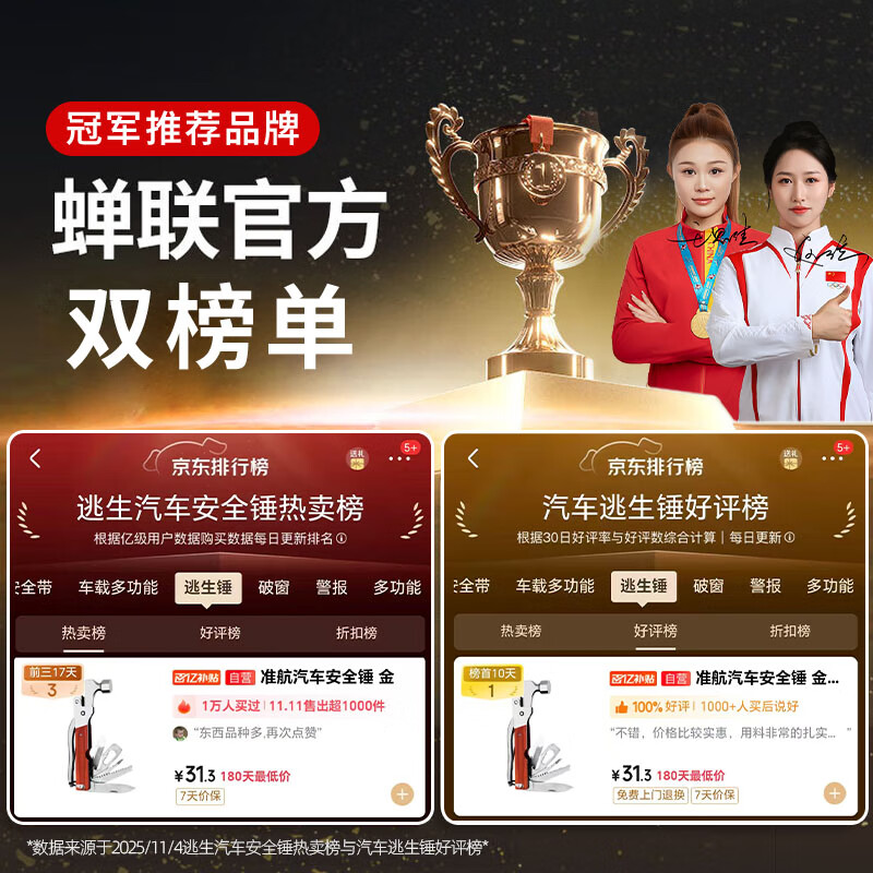 Zhunhang car safety hammer metal multi-functional 16-in-1 car home dual-use emergency escape hammer window breaker combination tool