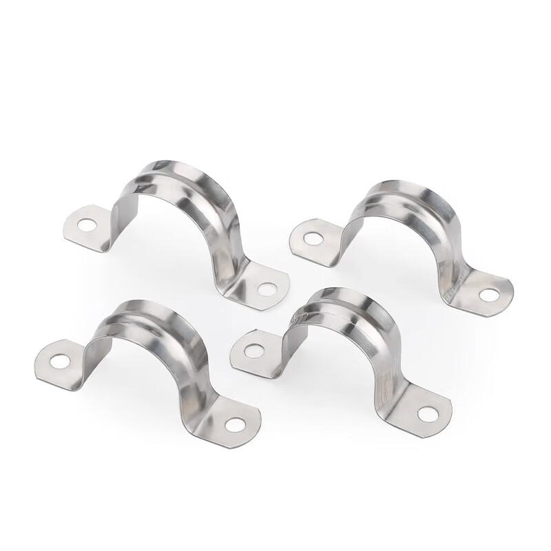 Platinum 304 stainless steel pipe clamp, horse clamp bracket, pipe buckle, hose clamp, water pipe clamp, U-shaped pipe clamp, hoop M20 (20 pcs)