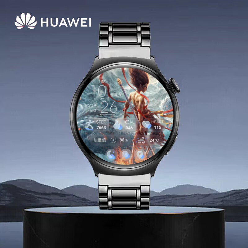 Huawei Valentine's Day gift Huawei watch4 original smart watch multi-functional blood glucose and blood oxygen detection sports independent call g3pro Bluetooth esim card call for men and women Watch4 Magic Moon Black + Black Quick Release Strap