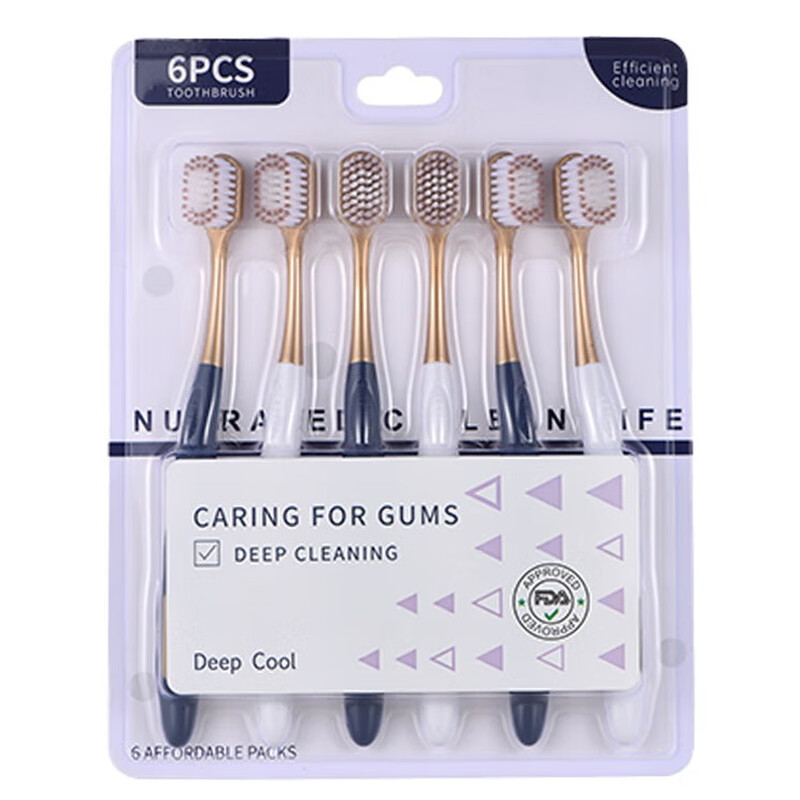 COBQB soft bristle toothbrush wide head men and women adult fine silk soft couple home decoration home genuine 6 soft bristle toothbrushes 6 soft bristle 1 box