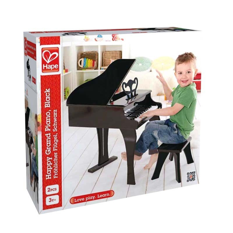 Hape Children's Piano 30-key Mechanical Piano Music Enlightenment Early Education Toy Baby Home Toy Gift for Boys and Girls 30-Key Mechanical Piano Elegant Black 3-12Y