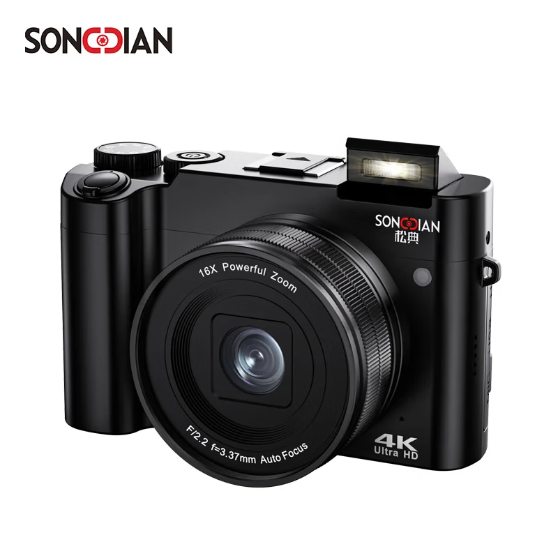 SONGDIAN digital camera front and rear dual camera 6400W high-definition mirrorless camera vlog portable student entry-level camera dc218 black 64G memory