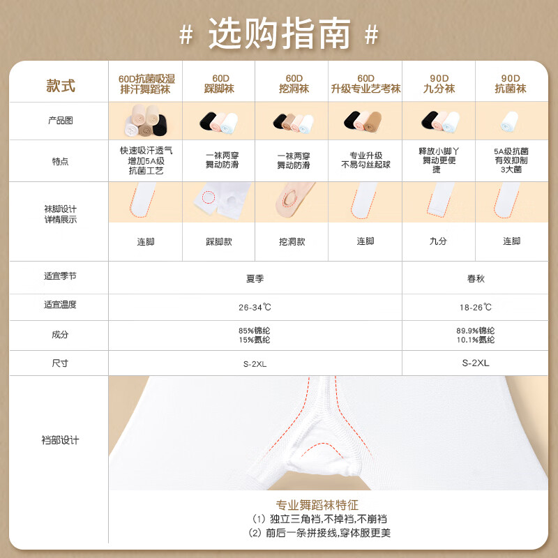 Aiwugo children's dance socks pantyhose Chinese dance adult practice ballet socks 5A antibacterial socks white 2XL size