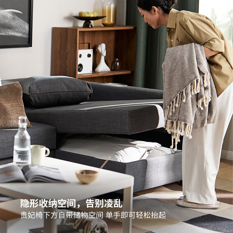 IKEA (IKEA) FRIHETEN Corner Sofa Bed with Storage Sitting and Sleeping Living Room Simple Multi-Function Folding Bed Dark Gray Sofa Bed