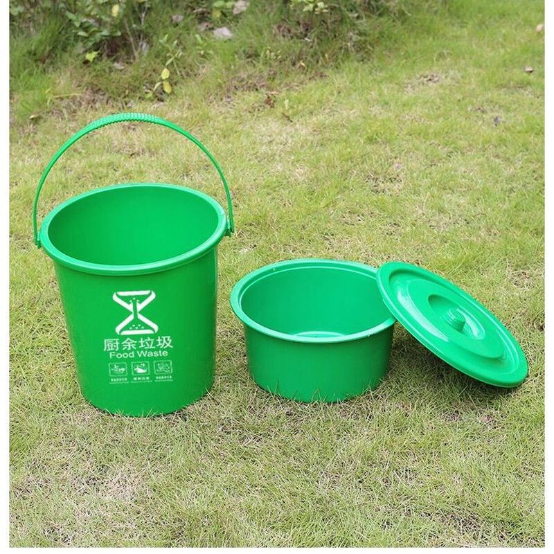 Swill bucket, swill separation bucket, kitchen waste drain bucket, commercial kitchen dry and wet trash can, portable tea filter residue bucket, restaurant rice 20L round gray with lid