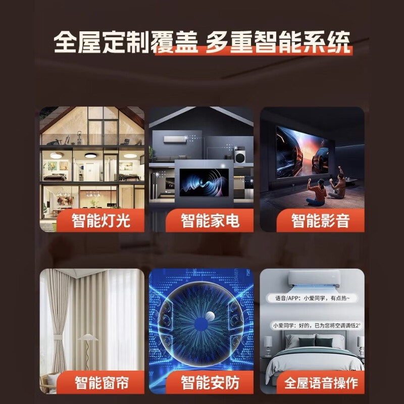 Xiaomi (MI) access to Xiaomi Mijia whole house smart home control system set voice lighting curtain living room design customization villa/flat floor/self-built house private customization 15 years quality contact customer service to get free design plan