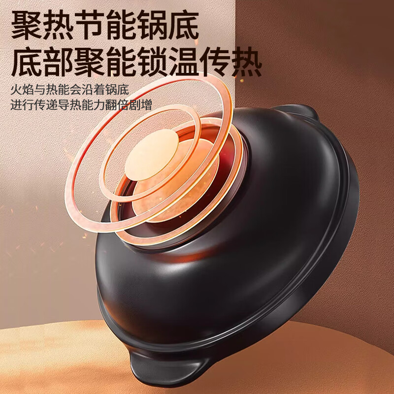 Jingyan casserole soup pot stew pot health pot high temperature resistant non-cracking ceramic clay pot household clay pot for gas stove special for 2-4 people thickened non-crack casserole 2L stew pot to increase flavor and lock in freshness