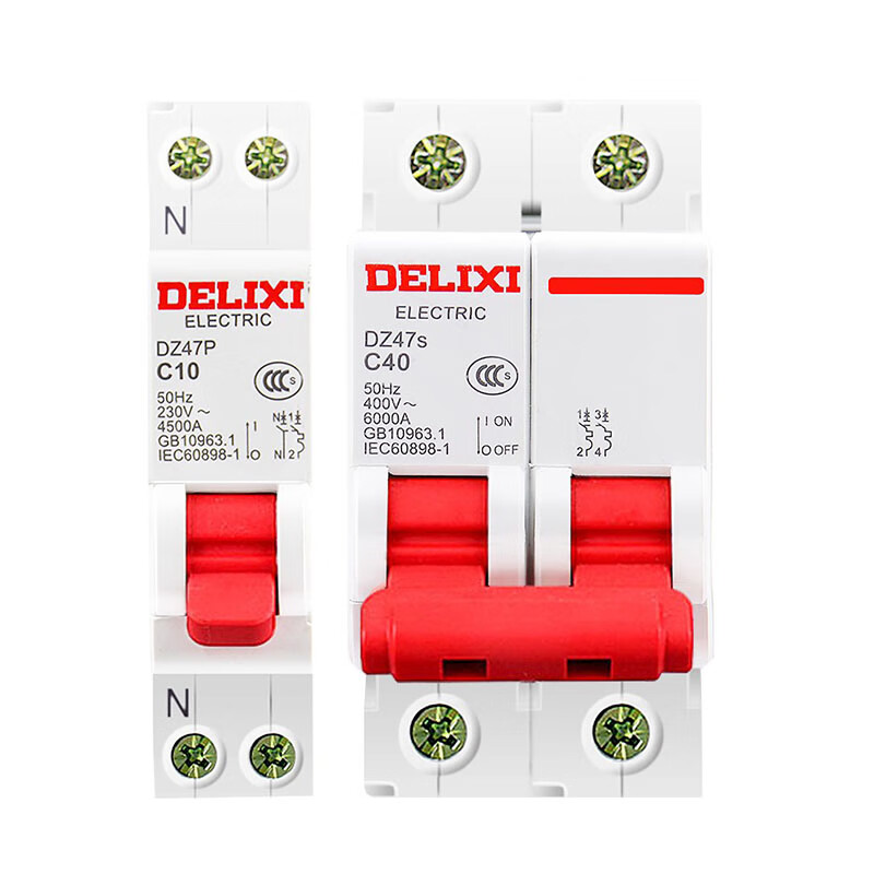 Delixi 1P air switch 2P household 32a63a three-phase 3P circuit breaker DZ47S 4P air switch 100A switch 1P+N 63A