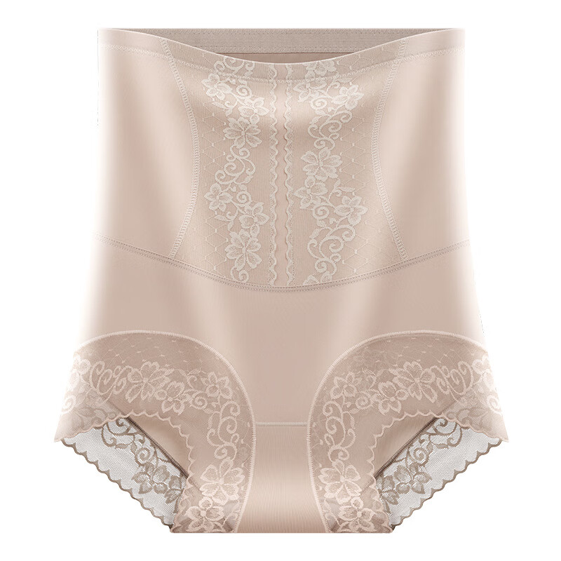 Guangdong Puning Tummy Control Panties Women's Strong Shaping Waist Body Pants Ice Silk Seamless High Waist Tummy Control Butt Lifting Pants 3 Black + Champagne L Recommended 100-120 catties