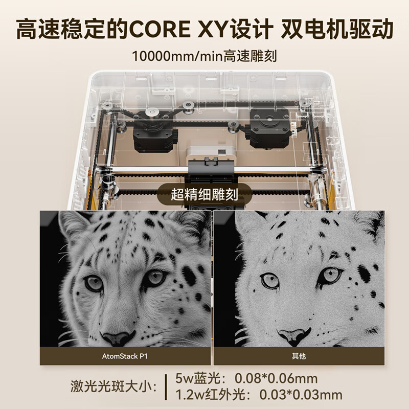 ATOMSTACK P1 dual-light laser engraving machine small metal lettering and marking machine leaf engraving machine