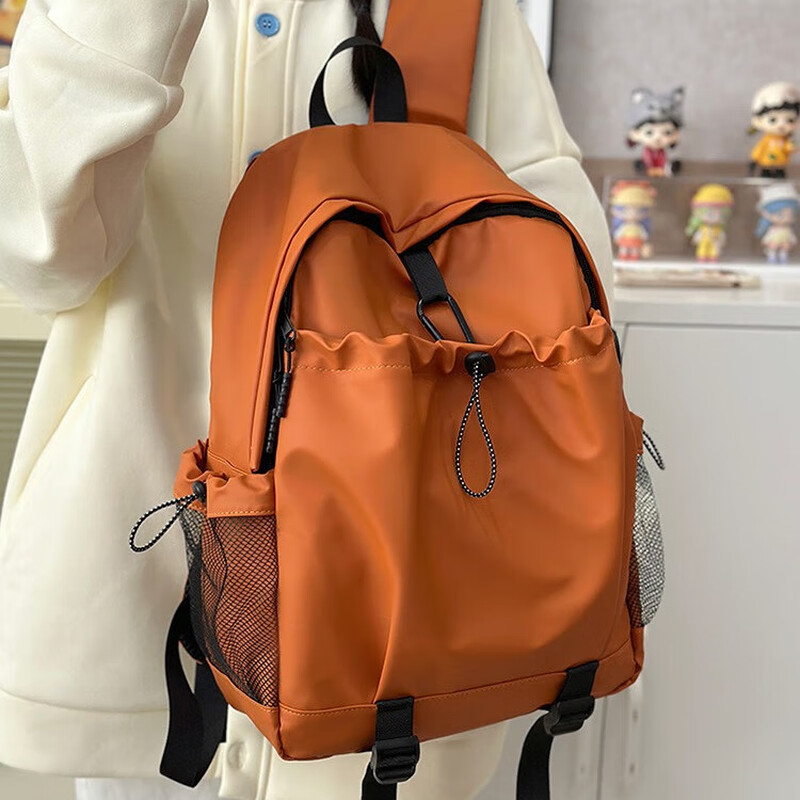 Qiaoyi Outdoor Mountaineering Backpack Commuting Travel Backpack Lightweight Water-Repellent Multi-Pocket Unisex Computer School Bag Backpack Orange