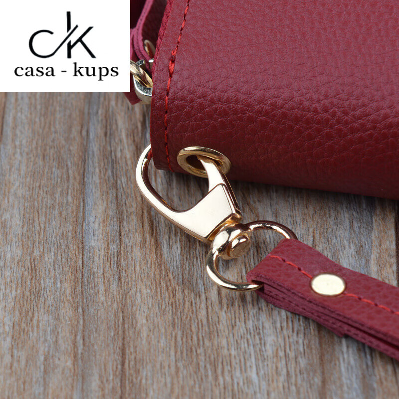 Casa-kupsCK Genuine Leather Women's Wallet Long Clutch 2025 New Zipper Multifunctional Long Large Capacity Wallet Mobile Phone Pink