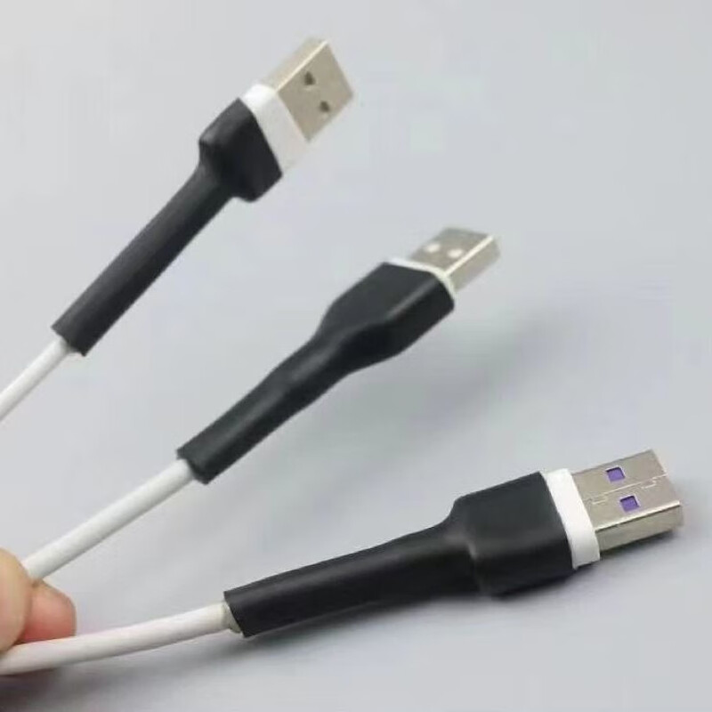 Thousands of people praised the data cable heat shrinkable tube protective sleeve for Apple Android USB charger cable to prevent folding and breakage, thickened repair tool, USB white, 7cm long/10 pieces